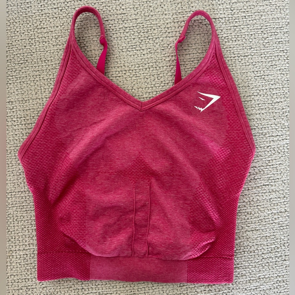 Gymshark Seamless Pink Cropped Tank Top